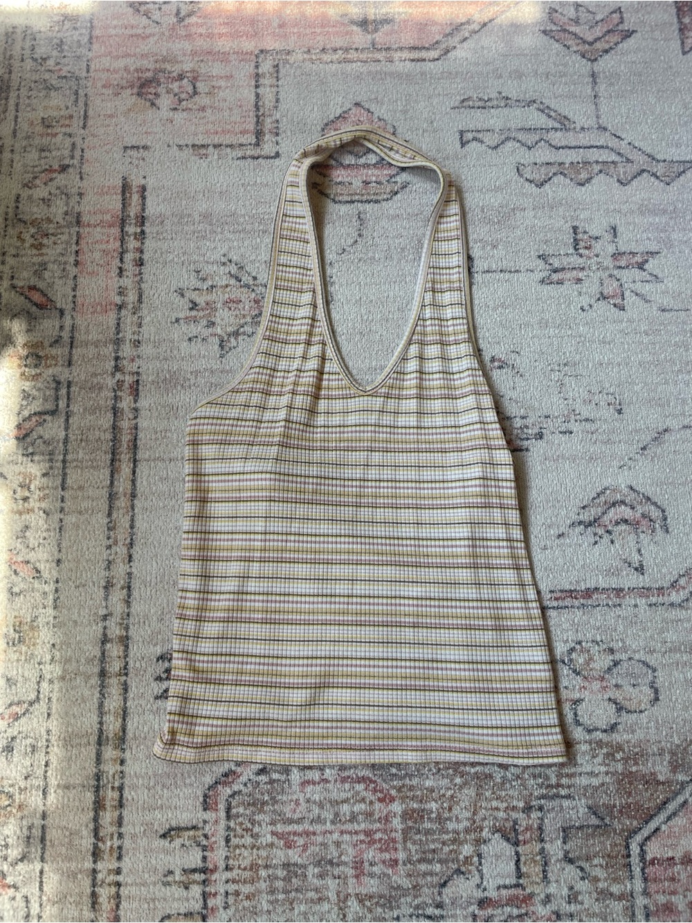 American Eagle Striped Halter Top Boho Beachy Womens S